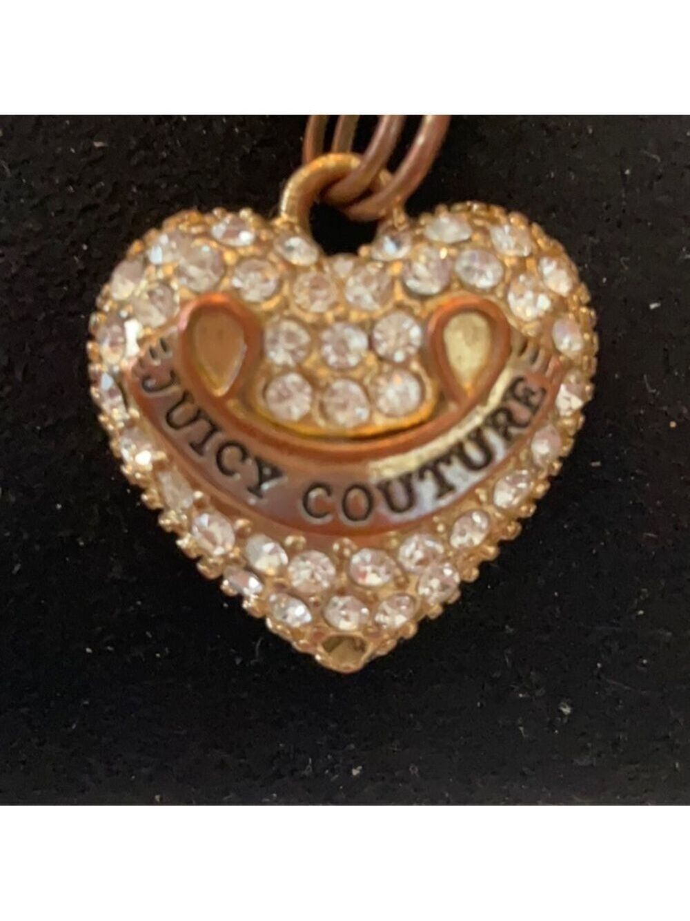 Juicy Couture Vintage Rhinestone Heart Keychain